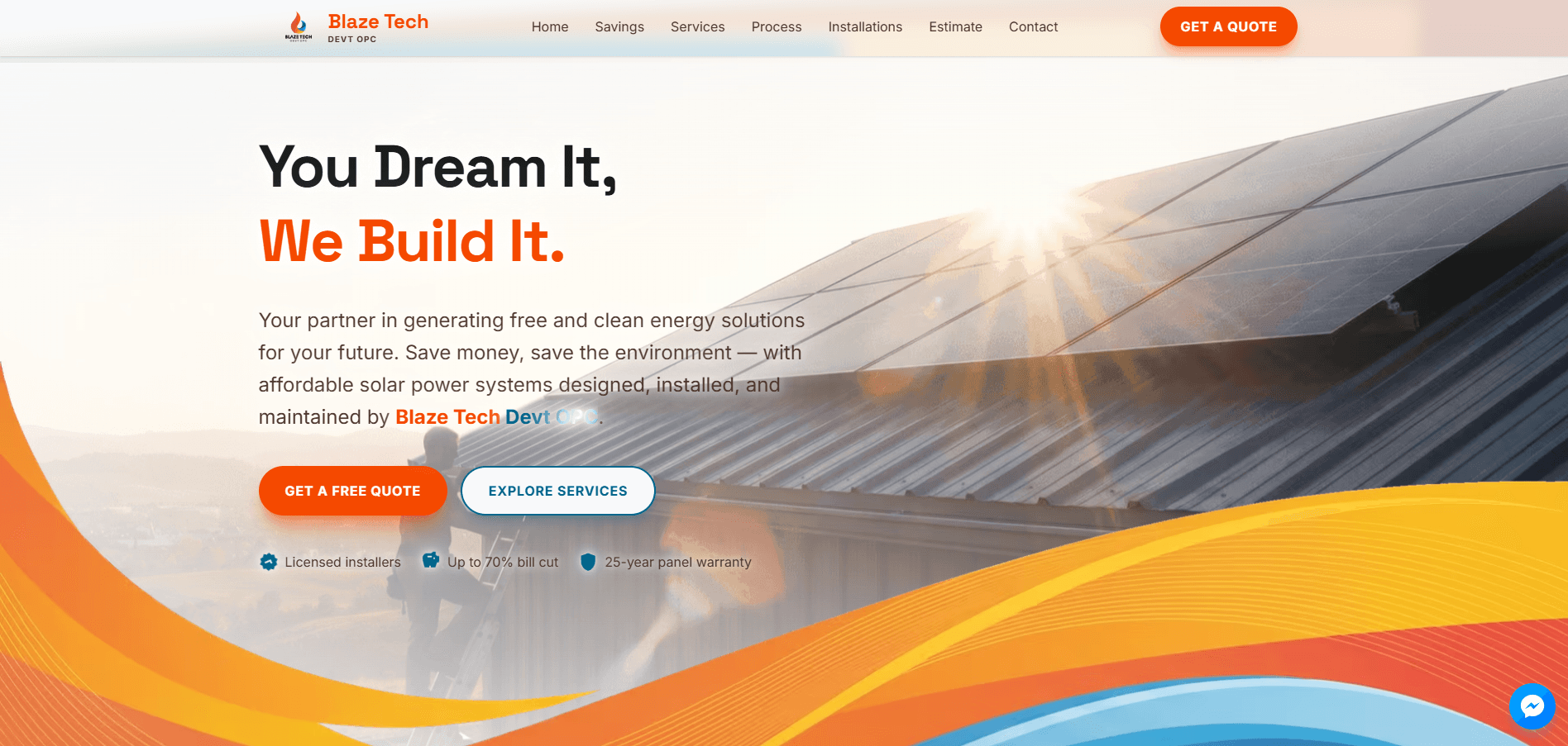 Solar Power System website preview